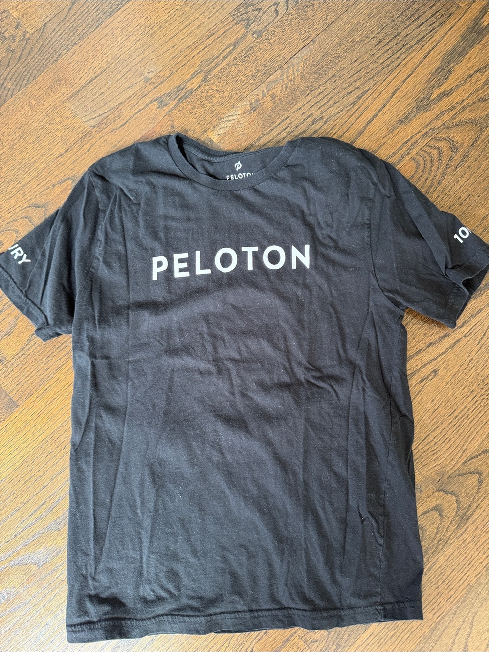 Peloton century Black Short-Sleeve Crewneck Tee with White Logo